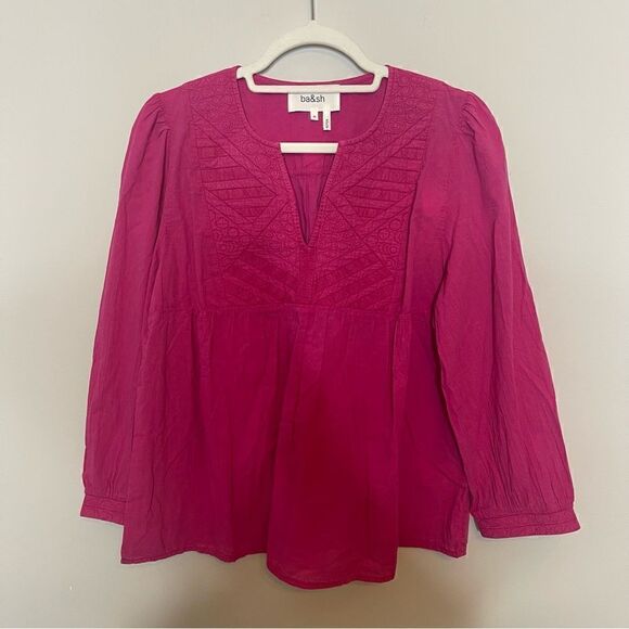 BA&SH ILO BLOUSE TOP IN - FUSHIA NEW size Medium - Picture 7 of 9